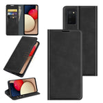 Custodia in pelle con ventosa magnetica retropelle con supporto, slot per carte e portafoglio, For Galaxy A03s 166mm