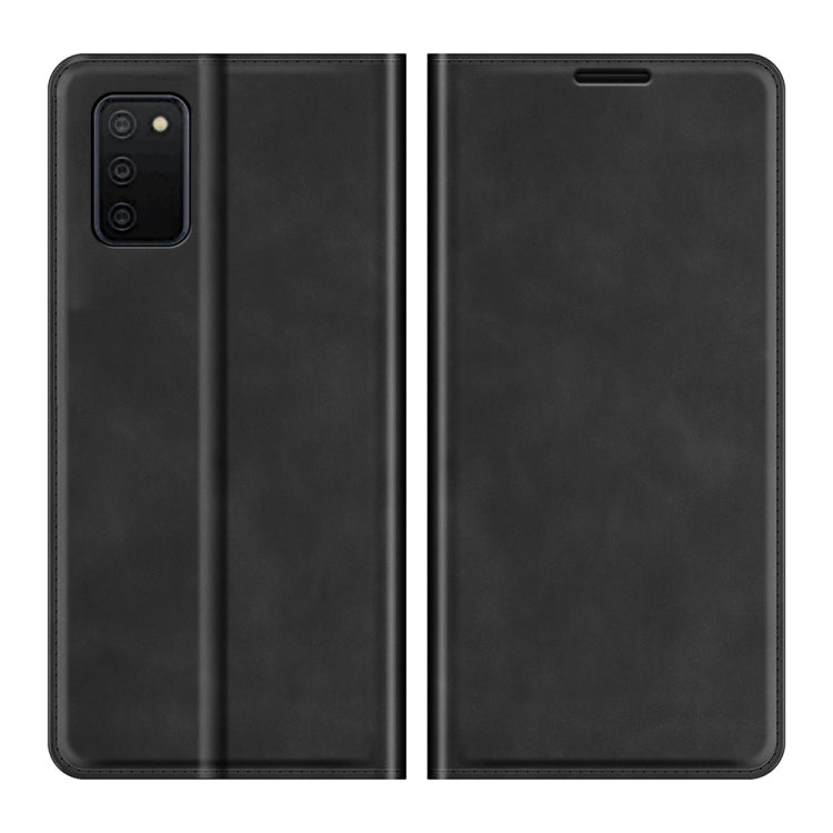 Custodia in pelle con ventosa magnetica retropelle con supporto, slot per carte e portafoglio, For Galaxy A03s 166mm