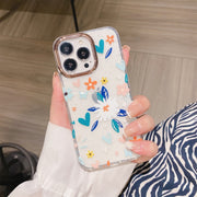 Custodia per telefono antiurto con fiore galvanico in polvere glitterata, For iPhone 12 / 12 Pro, For iPhone 12 Pro Max, For iPhone 11
