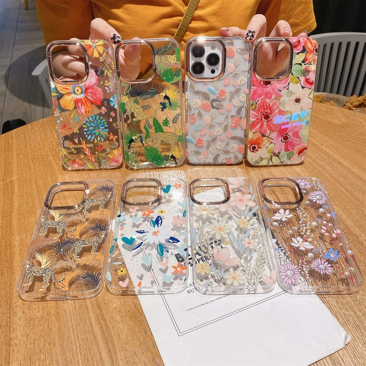 Custodia TPU glitterata con fiore per iPhone 11 Pro Max