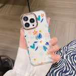 Custodia TPU glitterata con fiore per iPhone 11 Pro Max
