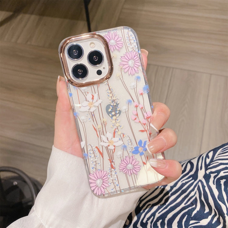 Custodia TPU glitterata con fiore per iPhone 11 Pro Max