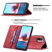 Custodia in pelle antifurto con blocco magnetico RFID con supporto, slot per carte e portafoglio, For Xiaomi Redmi Note 10 4G / Note 10S, For Xiaomi Redmi Note 10 Pro, For Xiaomi Mi 10T 5G/10T Pro 5G, For Xiaomi Mi 10T Lite 5G, For Xiaomi Mi 11 Lite   ...