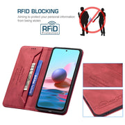 Custodia in pelle antifurto con blocco magnetico RFID con supporto, slot per carte e portafoglio, For Xiaomi Redmi Note 10 4G / Note 10S, For Xiaomi Redmi Note 10 Pro, For Xiaomi Mi 10T 5G/10T Pro 5G, For Xiaomi Mi 10T Lite 5G, For Xiaomi Mi 11 Lite   ...