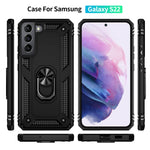 Custodia protettiva antiurto in TPU + PC con supporto girevole a 360 gradi, For Samaung Galaxy S22 5G, For Samaung Galaxy S22+ 5G, For Samaung Galaxy S22 Ultra 5G