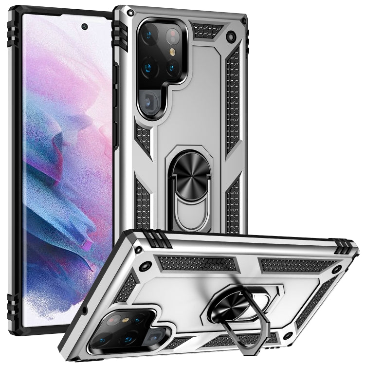 Custodia protettiva antiurto in TPU + PC con supporto girevole a 360 gradi, For Samaung Galaxy S22 5G, For Samaung Galaxy S22+ 5G, For Samaung Galaxy S22 Ultra 5G