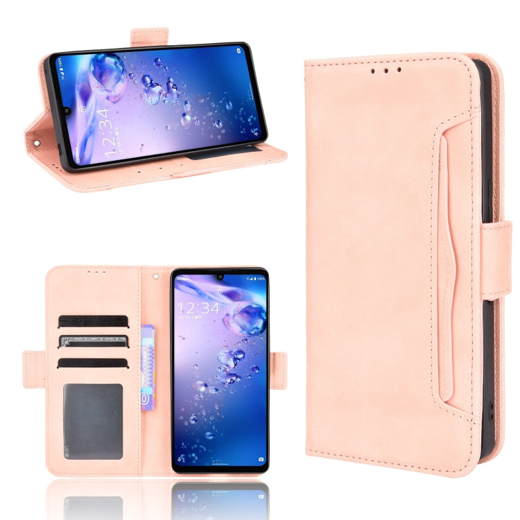 Custodia in pelle a vibrazione orizzontale con motivo a pelle di vitello con supporto, slot per schede e cornice per foto, For Sharp Aquos Zero6, For Umidigi A11 Pro Max