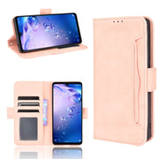 Custodia in pelle a vibrazione orizzontale con motivo a pelle di vitello con supporto, slot per schede e cornice per foto, For Sharp Aquos Zero6, For Umidigi A11 Pro Max