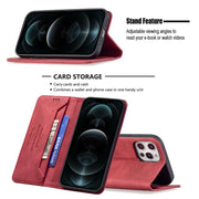 Custodia in pelle antifurto con blocco magnetico RFID con supporto, slot per carte e portafoglio, For iPhone 12 Pro Max, For iPhone 11, For iPhone 11 Pro, For iPhone 11 Pro Max, For iPhone X / XS, For iPhone XR