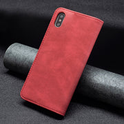 Custodia in pelle antifurto con blocco magnetico RFID con supporto, slot per carte e portafoglio, For iPhone XS Max, For iPhone SE 2022 / SE 2020 / 7 / 8, For iPhone 7 Plus / 8 Plus