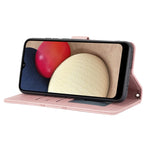 Custodia in pelle flip orizzontale PU + TPU con fibbia magnetica a righe in rilievo, For Samsung Galaxy A02s 166mm