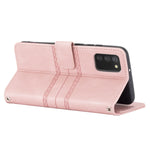 Custodia in pelle flip orizzontale PU + TPU con fibbia magnetica a righe in rilievo, For Samsung Galaxy A02s 166mm