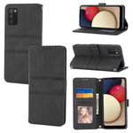 Custodia in pelle flip orizzontale PU + TPU con fibbia magnetica a righe in rilievo, For Samsung Galaxy A02s 166mm
