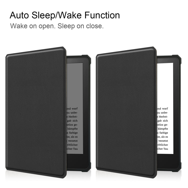 Custodia in pelle per tablet a vibrazione orizzontale in TPU con struttura a ruota di tensione in tinta unita con funzione Sleep / Wake-up, For Amazon Kindle Paperwhite 2021