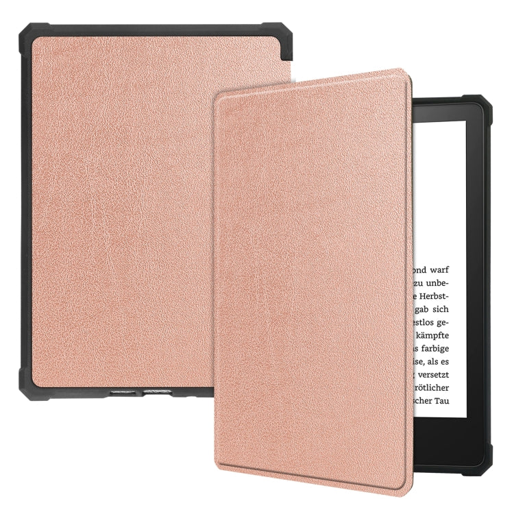 Custodia in pelle per tablet a vibrazione orizzontale in TPU con struttura a ruota di tensione in tinta unita con funzione Sleep / Wake-up, For Amazon Kindle Paperwhite 2021