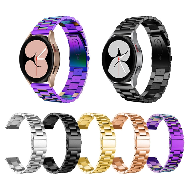Cinturino di ricambio per cinturino di ricambio in acciaio inossidabile a tre sfere a testa piatta universale, For Samsung Galaxy Watch4 40mm/44mm, For Samsung Galaxy Watch4 Classic 42mm/46mm