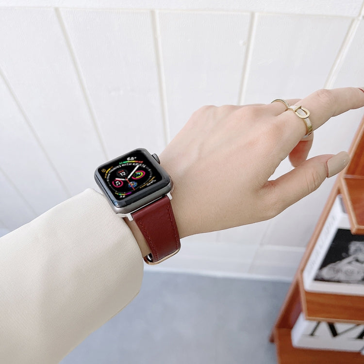 Cinturino di ricambio cinturino in pelle con fibbia classica per Apple Watch Series, 7 41mm / 6&SE&5&4 40mm / 3&2&1 38mm, 7 45mm / 6&SE&5&4 44mm / 3&2&1 42mm