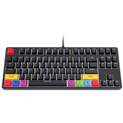 HXSJ L600 87 tasti USB-C / Type-C Tastiera meccanica con albero rosso cablato con retroilluminazione fredda