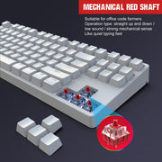 HXSJ L600 87 tasti USB-C / Type-C Tastiera meccanica con albero rosso cablato con retroilluminazione fredda