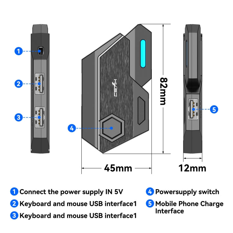 Convertitore Bluetooth 5.0 tastiera e mouse HXSJ P3