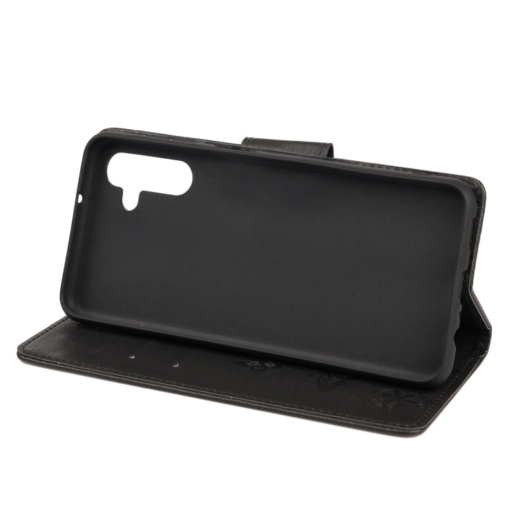 Custodia per telefono in pelle flip orizzontale goffrata farfalla con slot per schede e supporto, For Samsung Galaxy A13 5G