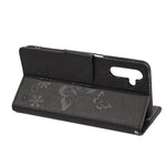 Custodia per telefono in pelle flip orizzontale goffrata farfalla con slot per schede e supporto, For Samsung Galaxy A13 5G