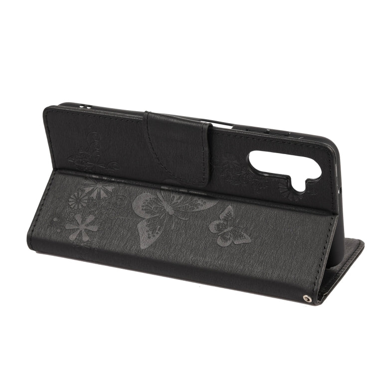 Custodia per telefono in pelle flip orizzontale goffrata farfalla con slot per schede e supporto, For Samsung Galaxy A13 5G