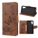 Custodia per telefono in pelle flip orizzontale goffrata farfalla con slot per schede e supporto, For Samsung Galaxy A13 5G