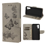 Custodia per telefono in pelle flip orizzontale goffrata farfalla con slot per schede e supporto, For Samsung Galaxy A13 5G
