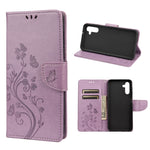 Custodia per telefono in pelle a vibrazione orizzontale con motivo floreale a farfalla con slot per schede e supporto, For Samsung Galaxy A13 5G