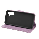 Custodia per telefono in pelle a vibrazione orizzontale con motivo floreale a farfalla con slot per schede e supporto, For Samsung Galaxy A13 5G