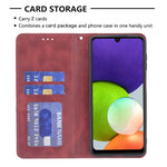 Custodia per telefono in pelle magnetica a vibrazione orizzontale con struttura a rombo con supporto e slot per schede, For Samsung Galaxy A22 4G