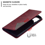 Custodia per telefono in pelle magnetica a vibrazione orizzontale con struttura a rombo con supporto e slot per schede, For Samsung Galaxy A22 4G