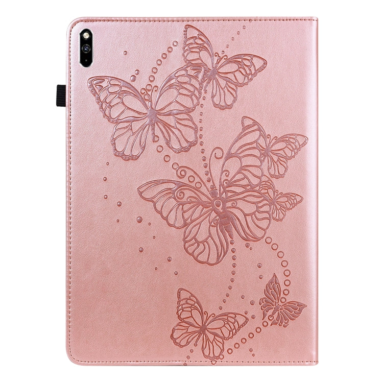 Custodia per tablet in pelle flip orizzontale con motivo a farfalla in rilievo, For Huawei MatePad Pro 10.8 2021 / 2018, For Huawei MatePad 11 2021, For Huawei MediaPad T3 10 9.6 inch, For Huawei MatePad T10S