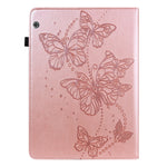 Custodia per tablet in pelle flip orizzontale con motivo a farfalla in rilievo, For Huawei MediaPad T5 10 inch, For Huawei MediaPad M5 Lite 10 inch