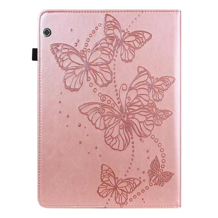 Custodia per tablet in pelle flip orizzontale con motivo a farfalla in rilievo, For Huawei MediaPad T5 10 inch, For Huawei MediaPad M5 Lite 10 inch
