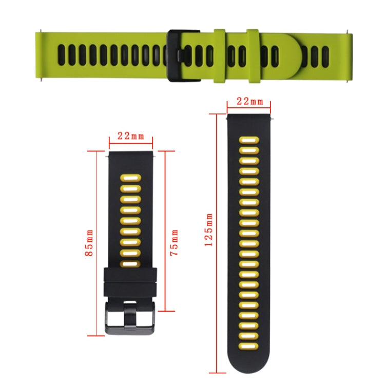Cinturino di ricambio universale in silicone bicolore, 20mm, 22mm