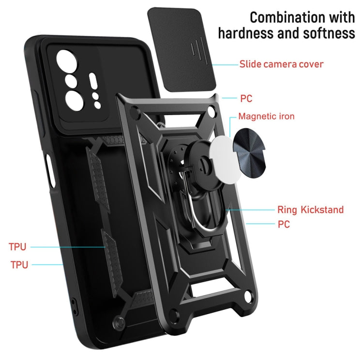 Cover per fotocamera scorrevole Custodia protettiva in TPU + PC, For Xiaomi Mi 11T / 11T Pro