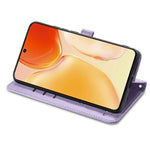 Bella custodia per cellulare in pelle con motivo a rilievo orizzontale a forma di gatto e cane con supporto e slot per schede e portafoglio e chiusura a cartone animato e cordino, For vivo X70