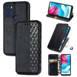Custodia per telefono in pelle magnetica con vibrazione orizzontale pressata a griglia cubica con supporto, slot per schede e portafoglio, For Motorola Moto G60S, For Tecno Pova 2, For vivo X70 Pro, For vivo X70