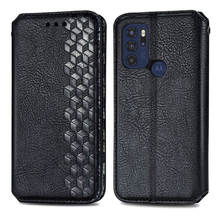 Custodia per telefono in pelle magnetica con vibrazione orizzontale pressata a griglia cubica con supporto, slot per schede e portafoglio, For Motorola Moto G60S, For Tecno Pova 2, For vivo X70 Pro, For vivo X70