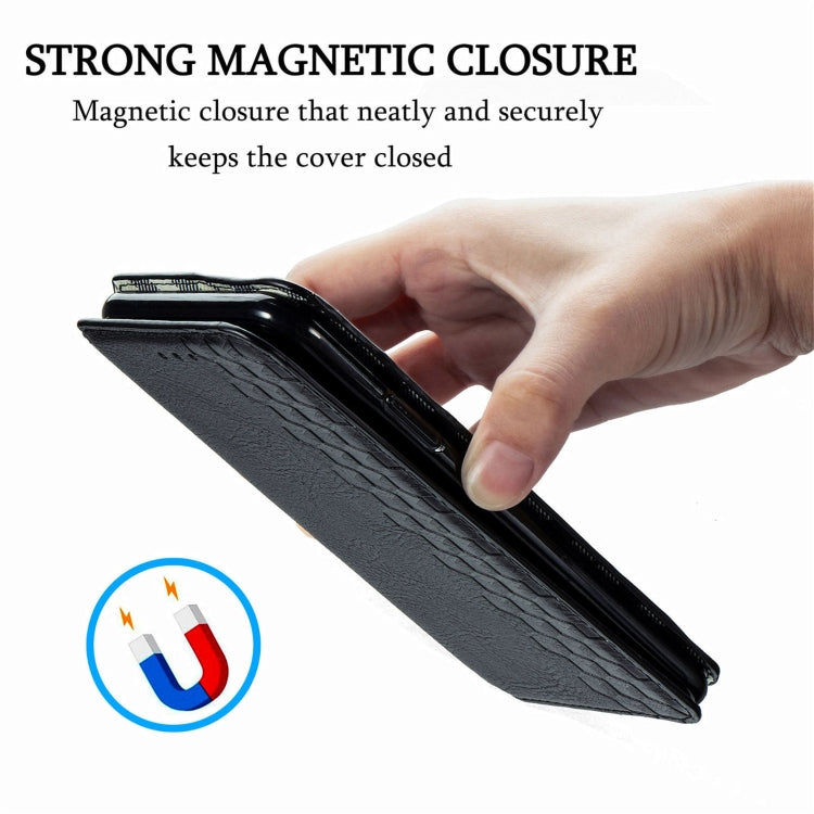 Custodia per telefono in pelle magnetica con vibrazione orizzontale pressata a griglia cubica con supporto, slot per schede e portafoglio, For Motorola Moto G60S, For Tecno Pova 2, For vivo X70 Pro, For vivo X70