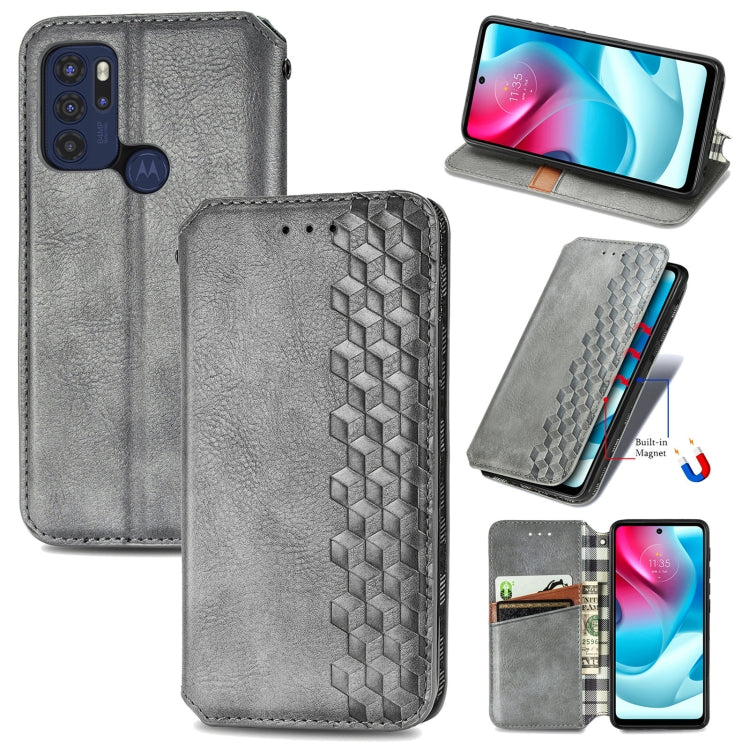 Custodia per telefono in pelle magnetica con vibrazione orizzontale pressata a griglia cubica con supporto, slot per schede e portafoglio, For Motorola Moto G60S, For Tecno Pova 2, For vivo X70 Pro, For vivo X70