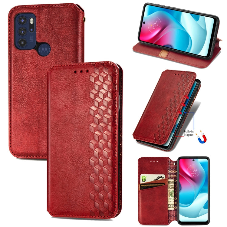 Custodia per telefono in pelle magnetica con vibrazione orizzontale pressata a griglia cubica con supporto, slot per schede e portafoglio, For Motorola Moto G60S, For Tecno Pova 2, For vivo X70 Pro, For vivo X70