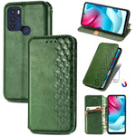 Custodia per telefono in pelle magnetica con vibrazione orizzontale pressata a griglia cubica con supporto, slot per schede e portafoglio, For Motorola Moto G60S, For Tecno Pova 2, For vivo X70 Pro, For vivo X70
