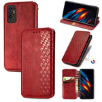 Custodia per telefono in pelle magnetica con vibrazione orizzontale pressata a griglia cubica con supporto, slot per schede e portafoglio, For Motorola Moto G60S, For Tecno Pova 2, For vivo X70 Pro, For vivo X70