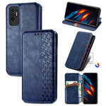 Custodia per telefono in pelle magnetica con vibrazione orizzontale pressata a griglia cubica con supporto, slot per schede e portafoglio, For Motorola Moto G60S, For Tecno Pova 2, For vivo X70 Pro, For vivo X70