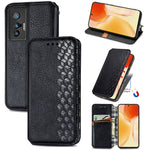 Custodia per telefono in pelle magnetica con vibrazione orizzontale pressata a griglia cubica con supporto, slot per schede e portafoglio, For Motorola Moto G60S, For Tecno Pova 2, For vivo X70 Pro, For vivo X70