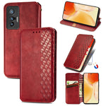 Custodia per telefono in pelle magnetica con vibrazione orizzontale pressata a griglia cubica con supporto, slot per schede e portafoglio, For Motorola Moto G60S, For Tecno Pova 2, For vivo X70 Pro, For vivo X70