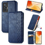 Custodia per telefono in pelle magnetica con vibrazione orizzontale pressata a griglia cubica con supporto, slot per schede e portafoglio, For Motorola Moto G60S, For Tecno Pova 2, For vivo X70 Pro, For vivo X70
